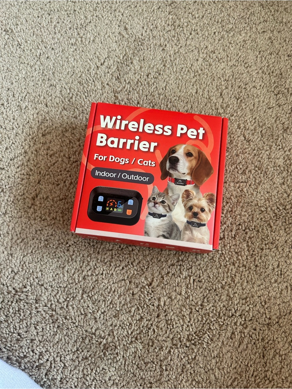Wireless Pet Barrier for Dogs & Cats - Red